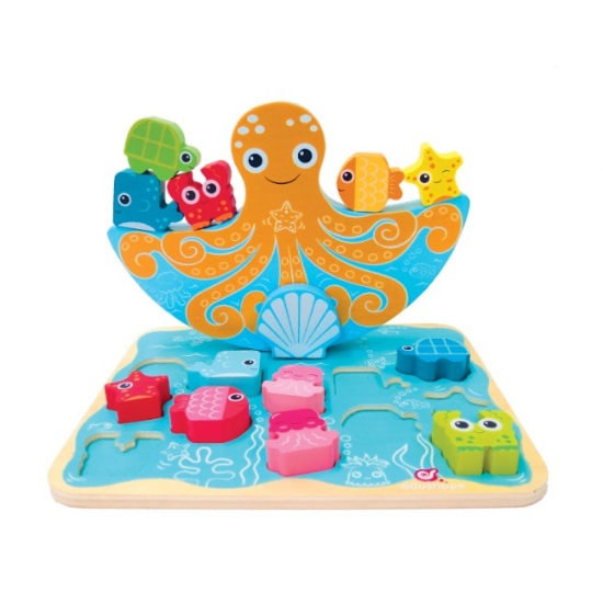 Slika Edushape puzzle Stack & Balance Octopus 637002