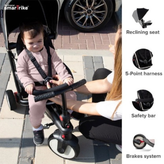 Slika Smart Trike tricikl Folding Str 3 - Black with Cream Piping