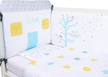 Slika Personalizirana 6-djelna posteljina Moja prva kućica, plava BUBABA BY FREEON