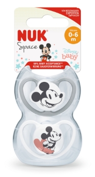 Slika Duda varalica silikonska Space Mickey mickey vel.1 (0-6m) 2 kom NUK