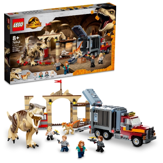 Slika LEGO® JURASSIC WORLD™  76948 Bijeg T-rexa i Atrociraptora