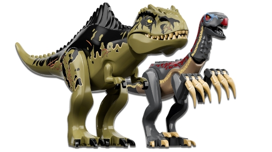 Slika LEGO® JURASSIC WORLD™ 76949 Napad Giganotosaurusa i Therizinosaurusa