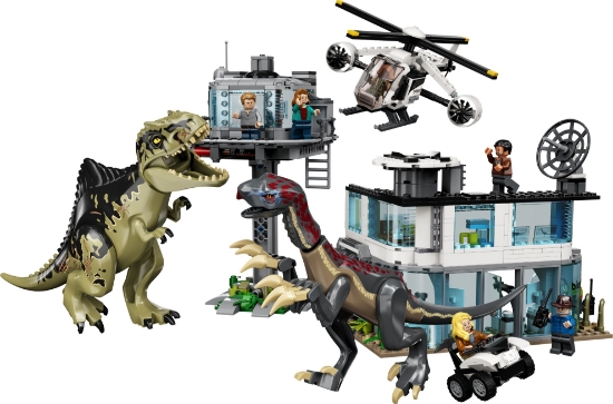 Slika LEGO® JURASSIC WORLD™ 76949 Napad Giganotosaurusa i Therizinosaurusa