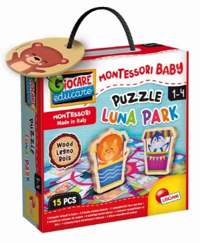 Slika Montessori Wood baby puzzle luna park LISCIANI