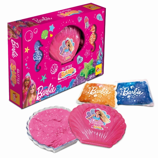 Slika BARBIE set glitter kinetički pijesak 350 g 3 boje u kutiji LISCIANI