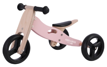 Slika Drveni tricikl 2u1 Rider rozi - FREE 2 MOVE