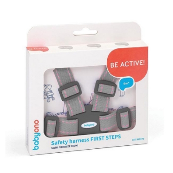 Slika Sigurnosni pojas za učenje hodanja sivo-rozi BabyOno