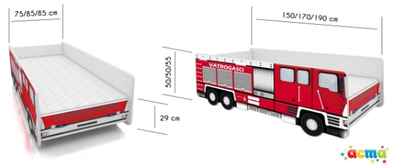 Slika Dječji krevet ACMA Vatrogasci 180x80 - ACMA