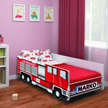 Slika Dječji krevet ACMA Vatrogasci s imenom 180x80