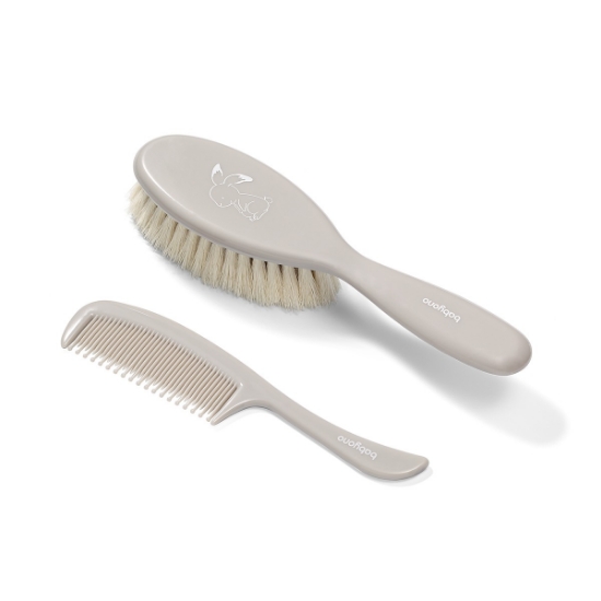 Slika Četka i češalj za kosu za djecu s prirodnim vlaknima-supersoft sivi BabyOno