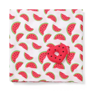 Slika Tetra pelene za povijanje + zvečka Swaddles lubenica BabyOno