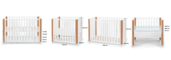 Slika Kinderkraft KOYA krevetić za bebe 4 u 1 + madrac 