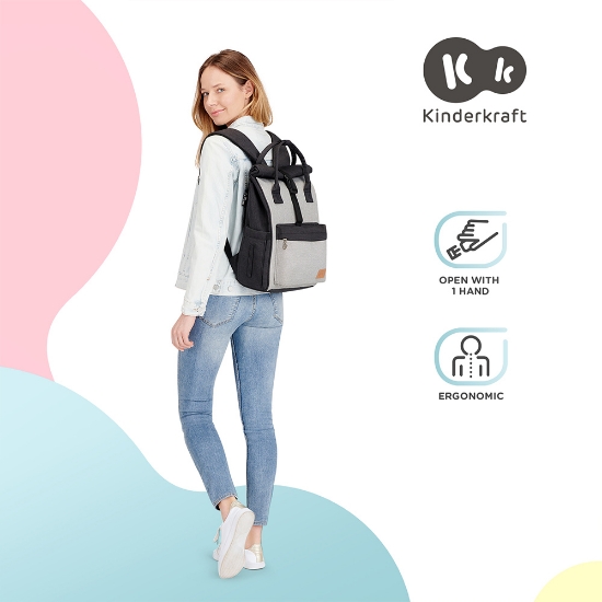 Slika Ruksak za mame MOONPACK sivi Kinderkraft