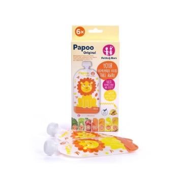 Slika Vrećice za kašice Papoo Original Lav  6 kom PETITE&MARS