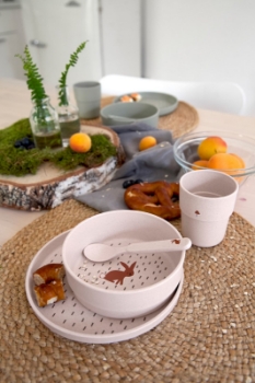 Slika Lässig Posuđe Set PP/celuloza Little Forest Zec (Tanjur, Zdjelica, Šalica, Žlica)