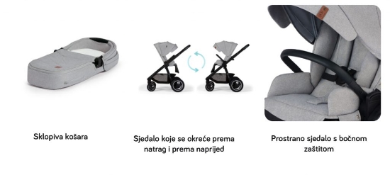 Slika Dječja kolica Everyday 2u1 light gray CZM Kinderkraft