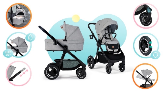 Slika Dječja kolica Everyday 2u1 light gray CZM Kinderkraft