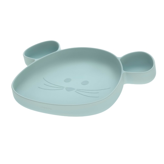 Slika Lässig Silikonski tanjur Silicone Little Chums Mouse plavi