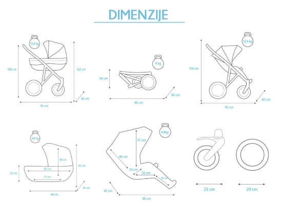 Slika Dječja kolica Kunert Mila BIA, boja 01 3u1 B