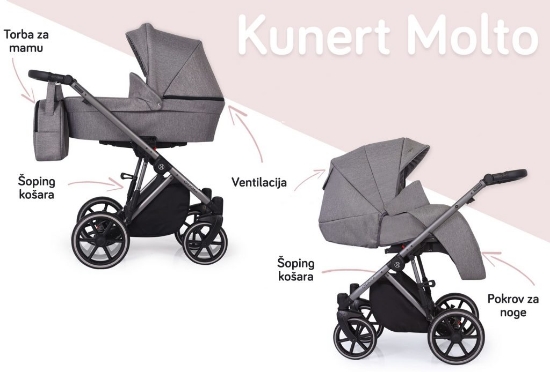 Slika Dječja kolica Kunert Molto Premium Gold, boja 04 3u1 B