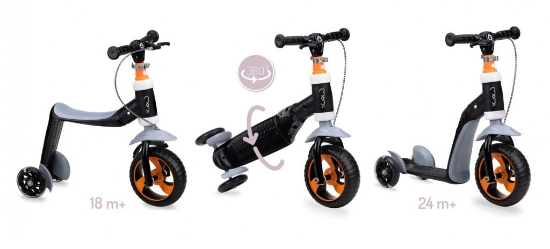 Slika MoMi ELIOS balans bicikl i romobil, orange 