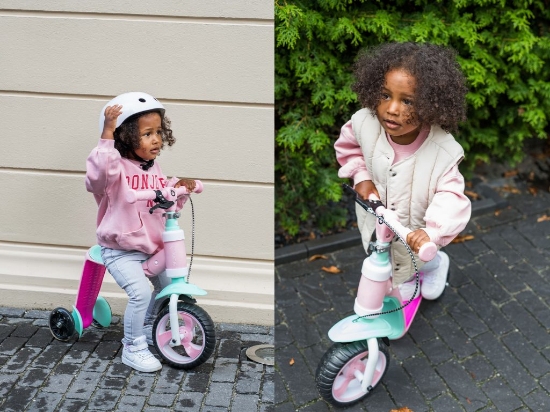 Slika MoMi ELIOS balans bicikl i romobil, pink 
