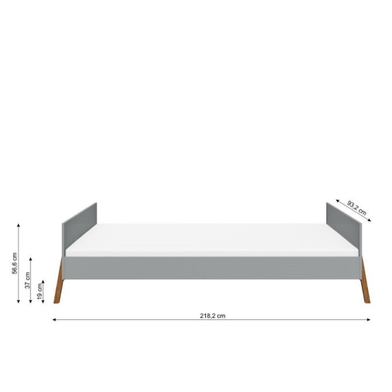 Slika Krevet 200 × 90 cm sivi Lotta Junior Bellamy 