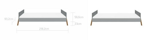 Slika Krevet 200 × 90 cm sivi Lotta Junior Bellamy 