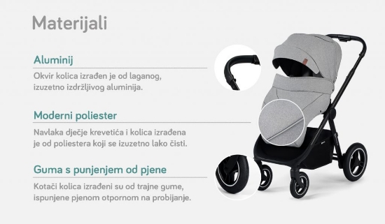 Slika Dječja kolica Everyday dark gray CZM 3u1 B Kinderkraft