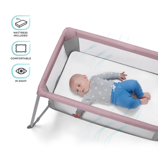 Slika Kinderkraft Movi sklopivi krevetić, roza