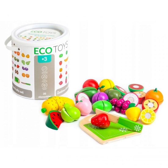 Slika Drveno voće set od 20 elemenata igračka Ecotoys