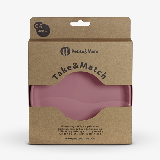 Slika Silikonski tanjur s vakuumom Take&Match Dusty Rose PETITE&MARS