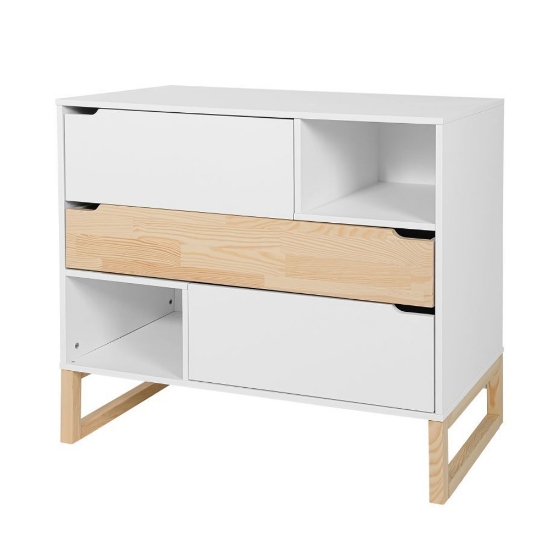 Slika Bellamy Tatam komoda s 3 ladice, white/pine