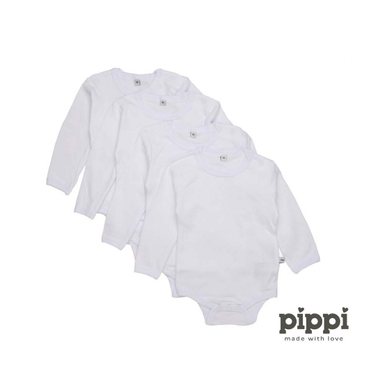 Slika Bodi dugi rukav (4 kom) White vel. 56 Pippi