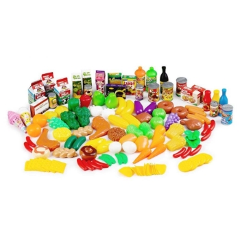Slika Plastičan set hrane povrće s dodacima igračka od 120 komada