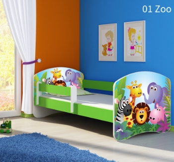 Slika Dječji krevet ACMA s motivom, bočna zelena 160x80 cm