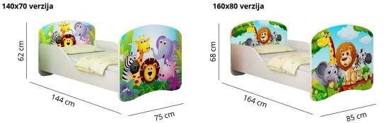 Slika Dječji krevet ACMA s motivom + ladica 160x80 cm