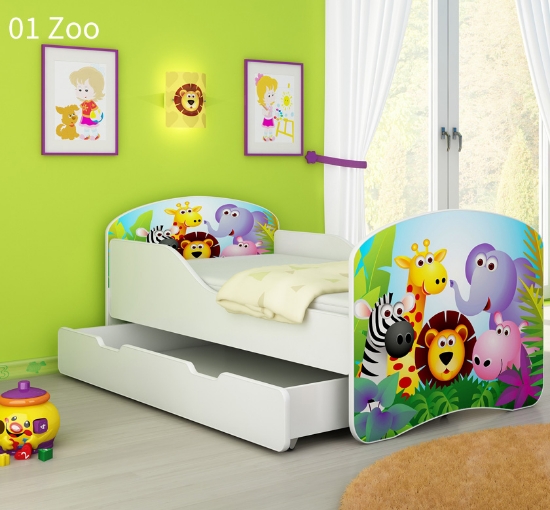 Slika Dječji krevet ACMA s motivom + ladica 180x80 cm