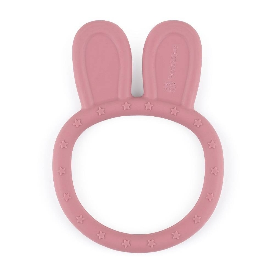 Slika PETITE&MARS Silikonska grickalica za zube Bunny 0 m+, Dusty Rose