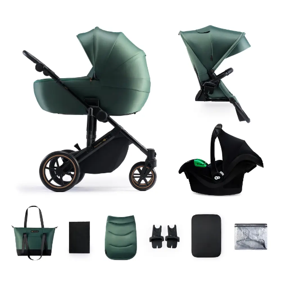 Slika Kinderkraft dječja kolica PRIME 2 MINK PRO 3u1, Dark Green