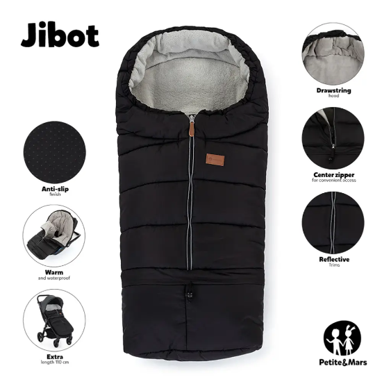 Slika PETITE&MARS Footmuff Jibot 3 u 1 zimska vreća za kolica, Charcoal Grey