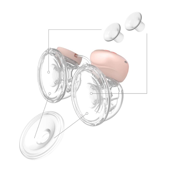 Slika Set rezervnih dijelova za izdajalicu Twinny KIT II - silikonski nastavak 28 mm i lijevci 24 mm i 21 mm BabyOno