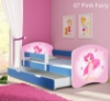 Slika Dječji krevet ACMA s motivom, bočna plava + ladica 140x70 cm - 07 Pink Fairy 