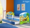 Slika Dječji krevet ACMA s motivom, bočna plava + ladica 140x70 cm - 20 Digger
