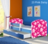 Slika Dječji krevet ACMA s motivom, bočna plava + ladica 140x70 cm - 23 Pink Daisy