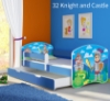 Slika Dječji krevet ACMA s motivom, bočna plava + ladica 140x70 cm - 32 Knight