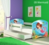 Slika Dječji krevet ACMA s motivom, bočna bijela + ladica 140x70 cm - 09 Mermaid