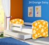Slika Dječji krevet ACMA s motivom, bočna bijela + ladica 140x70 cm - 24 Orange Daisy
