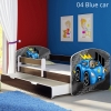 Slika Dječji krevet ACMA s motivom, bočna wenge + ladica 140x70 cm - 04 Blue Car