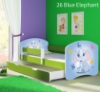 Slika Dječji krevet ACMA s motivom, bočna zelena + ladica 140x70 cm - 26 Blue Elephant